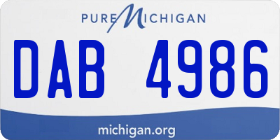 MI license plate DAB4986