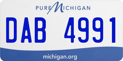 MI license plate DAB4991