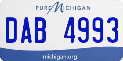 MI license plate DAB4993