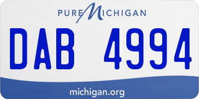 MI license plate DAB4994