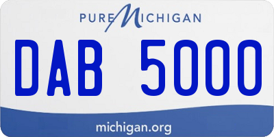 MI license plate DAB5000