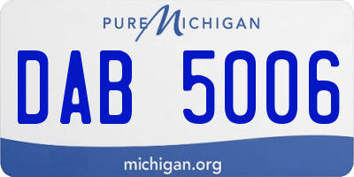 MI license plate DAB5006