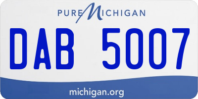 MI license plate DAB5007