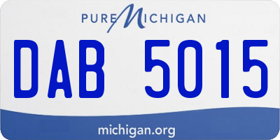 MI license plate DAB5015