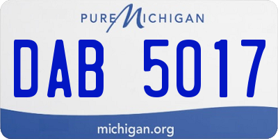 MI license plate DAB5017