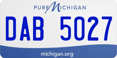 MI license plate DAB5027