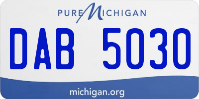 MI license plate DAB5030