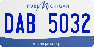 MI license plate DAB5032