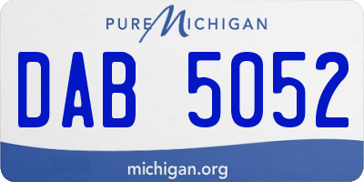 MI license plate DAB5052