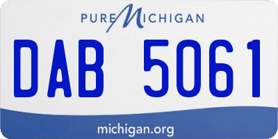 MI license plate DAB5061