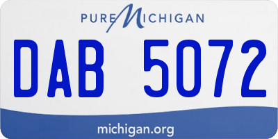 MI license plate DAB5072