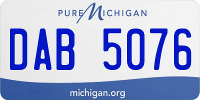 MI license plate DAB5076