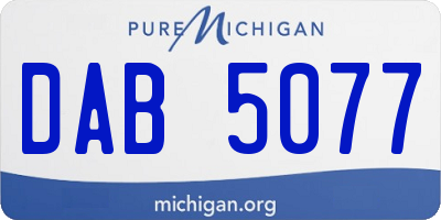 MI license plate DAB5077