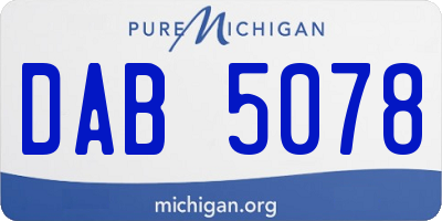 MI license plate DAB5078