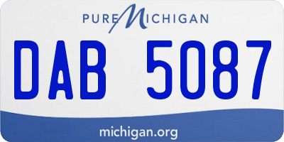 MI license plate DAB5087