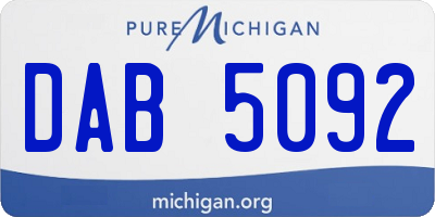 MI license plate DAB5092