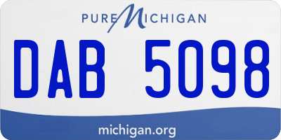 MI license plate DAB5098