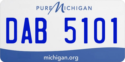 MI license plate DAB5101