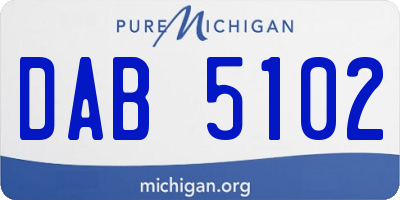 MI license plate DAB5102