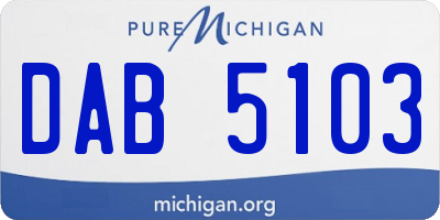 MI license plate DAB5103