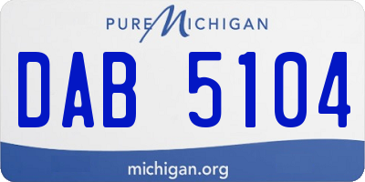 MI license plate DAB5104