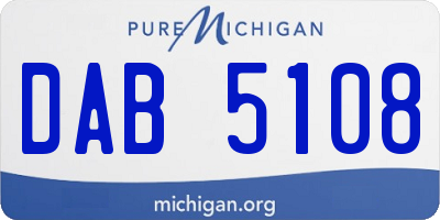 MI license plate DAB5108