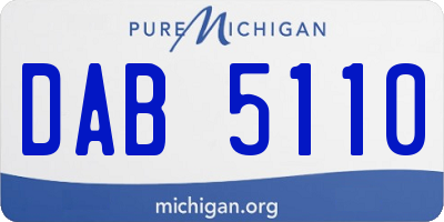 MI license plate DAB5110