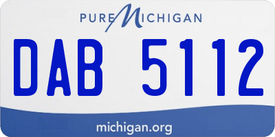 MI license plate DAB5112