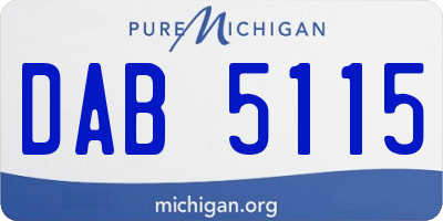 MI license plate DAB5115