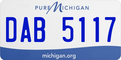 MI license plate DAB5117