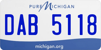 MI license plate DAB5118