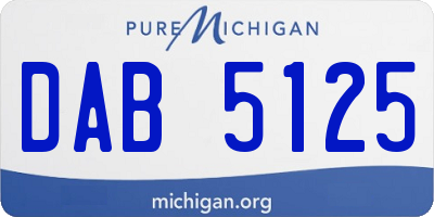 MI license plate DAB5125