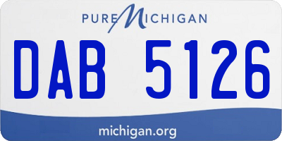 MI license plate DAB5126