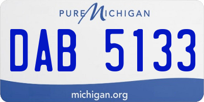 MI license plate DAB5133