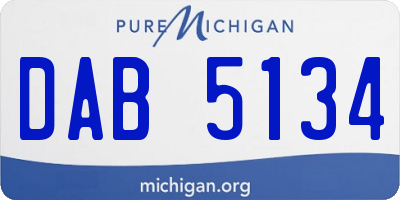 MI license plate DAB5134