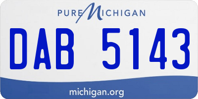 MI license plate DAB5143