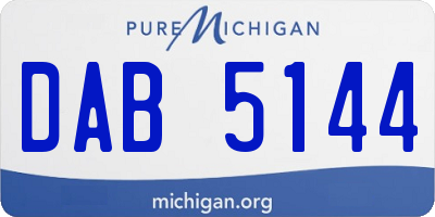 MI license plate DAB5144