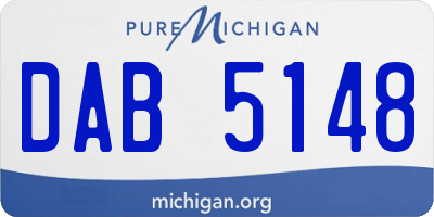 MI license plate DAB5148