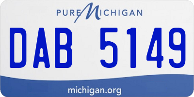 MI license plate DAB5149