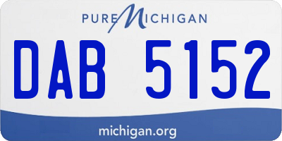 MI license plate DAB5152