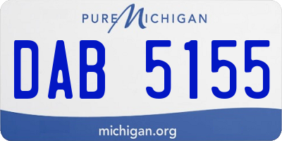 MI license plate DAB5155