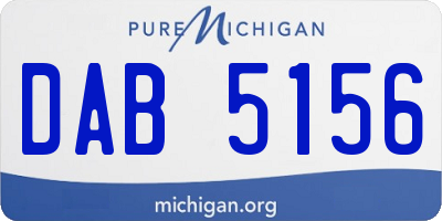 MI license plate DAB5156