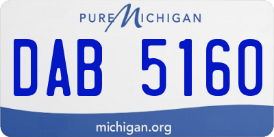 MI license plate DAB5160