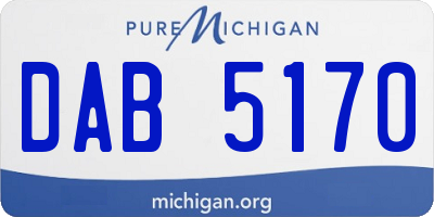 MI license plate DAB5170