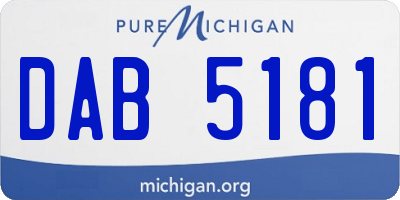 MI license plate DAB5181