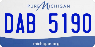 MI license plate DAB5190