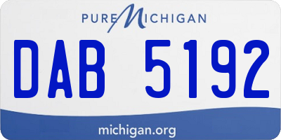 MI license plate DAB5192