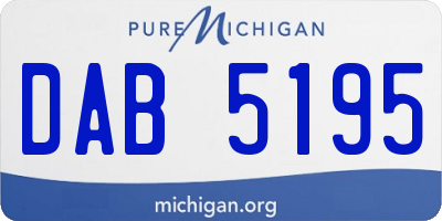 MI license plate DAB5195