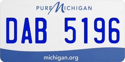 MI license plate DAB5196