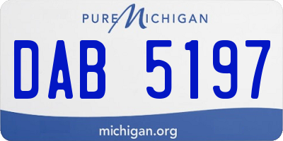 MI license plate DAB5197